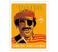 Pacifica Island Art Tampa, Florida - Delta Air Lines - Pirata bucanero - Póster Viaje Línea aérea de John Hardy c.1960s - Impresión de Arte 28x36cm