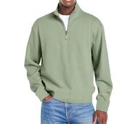 Pacificozy Men's Shirts, Men's Simple Casual Ribbed Stand Collar, Simple Casual Ribbed Stand Collar Zipper (Green,4XL)