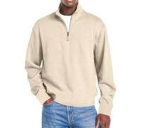 Pacificozy Men's Shirts, Men's Simple Casual Ribbed Stand Collar, Simple Casual Ribbed Stand Collar Zipper (Apricot,4XL)