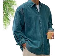 Pacificozy Men's Stylish Corduroy Urban Casual Daily Long-Sleeved Shirt, Casual Daily Long-Sleeved Shirt (Blue,4XL)