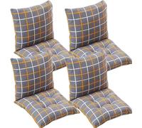 Pack 1/2/4 Cojines de Silla con Respaldo Lavable Cómodos Acolchados Cómodo Cojín para Sillas Comedor para Oficina Jardín Interior Exterior(Style16,45x45cm(4PC))