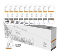 Pack 10 Cables USB 2.0 Tech One Tech Basik TEC2953/ USB Macho - USB Tipo-C Macho/ 1m/ Blanco