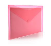 Pack 10 Carpeta Sobre Cierre de V-lock Formato A3/Poster - REF 911 - Colores Classic Translucidos con acabado Soft Touch- 100% ECO by Office Box. (Rojo)