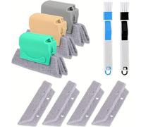 Pack 10 Cepillos Limpieza Hogar | Cepillo Limpia Rieles, Ranuras Ventanas, Limpiador de Persianas, Limpia Mosquiteras |Especial Cepillos Ranuras Ventanas y Rincones Dificiles|Bleaner Limpia Persianas