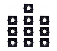 wonderlamp - Pack 10 - Foco Empotrable Techo Cuadrado Basculante, Iluminacion interior, GU10, Negro, 10 Unidades