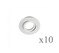 wonderlamp 10 Unidades Foco empotrable Classic Redondo con Portalámparas GU10, Ángulo basculación 30°, 230V, Diametro 9.3 x 2.5 cm, Blanco