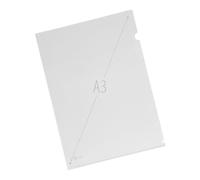 Pack 10 Dossier Classic A3 - Fabricado en Polipropileno 100% Reciclable - Con Uñero superior - Office Box (A3 Transparente)