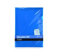 Pack 10 Dossier Classic A4 - Fabricado en Polipropileno 100% Reciclable - Con Uñero superior - Office Box (Azul)