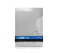Pack 10 Dossier Classic A4 - Fabricado en Polipropileno 100% Reciclable - Con Uñero superior - Office Box (Cristal)