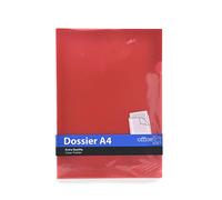 Pack 10 Dossier Classic A4 - Fabricado en Polipropileno 100% Reciclable - Con Uñero superior - Office Box (Rojo)