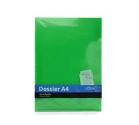 Pack 10 Dossier Classic A4 - Fabricado en Polipropileno 100% Reciclable - Con Uñero superior - Office Box (Verde)