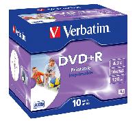pack 10 dvd+r 4.7 gb verbatim 16x imp.jewel