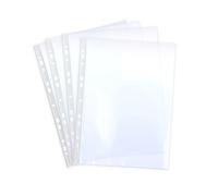 Pack 10 Fundas Multitaladro Tamaño A4 (con 11 Taladros) -REF.49610-80 Micras de Grosor, Extra Cristal - Copy-Safe by Office Box