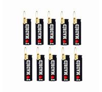 Pack 10 Mecheros Recargables I Love Madrid Encendedor Diseño Corazón Regalo Madrid Souvenir Negro Clásico Viaje Recuerdo Ciudad España Mechero Recargable Turístico Compacto Colección