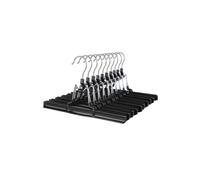 SONGMICS Paquete de 10 perchas para pantalones, perchas para faldas, gancho giratorio de 360 grados, color negro, CRI07B-10, 26 x 1,5 x 15,2 cm