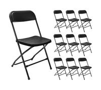 7H SEVEN HOUSE Pack 10 Sillas Plegables de Resina Garden Negro 45x44.5x79cm 7house