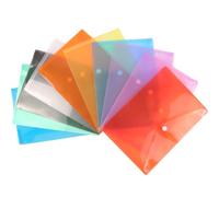 Pack 10 Sobres Archivador A5 Color con Botón Carpetas Plastico Bolsa Portadocumentos Portafolios Fundas Plásticas Organización de Impermeable Folders para Oficina Escolar Viajes (24 x 17 cm)