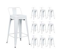 Pack 10 taburetes altos industriales de acero thinia home