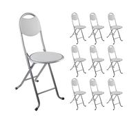 Pack 10 Taburetes Plegables con Respaldo 32x36x73.5cm 7house