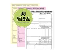 Pack 10 Talonarios CARTA DE PORTE NACIONAL, tamaño A4 - Autocopiativos - 3 Copias numeradas