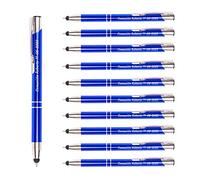 Pack 100 bolígrafos PERSONALIZADOS con tu nombre o texto | Brila Azul | Puntero para dispositivos móviles | Grabado a láser | Lote bolígrafos publicitarios, bodas, comuniones, merchandising…