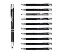 Pack 100 bolígrafos PERSONALIZADOS con tu nombre o texto | Brila Negro | Puntero para dispositivos móviles | Grabado a láser | Lote bolígrafos publicitarios, bodas, comuniones, merchandising…