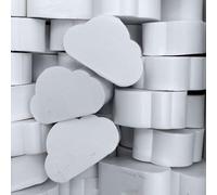 Pack 100 jabones aromáticos con forma de nube - Aroma: Herbal - Jabón de glicerina para regalar a invitados - Regalo original para eventos: Bautizo, boda, comunión