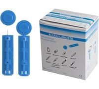 Pack 100 Lancetas Estériles Universales 28G (Glucosa, Colesterol, tests rápidos.) ultra delgadas de 28g de diseño universal para minimizar las molestias y el dolor de la piel. (100)