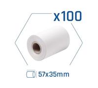 Pack 100 rollos papel térmico datáfono 57x35 mm
