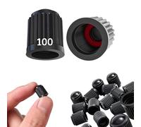 Pack 100 Tapones para Rueda de Coche, Moto, Bicicleta, Patinete, Camiones o Maquinaria agrícola - Tapones para Válvula de Neumáticos - con Arito de Silicona para Mas Seguridad - Universal.