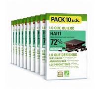 Pack 10x Chocolate Negro 72% Haití Ethiquable Bio 100 g | 10 Tabletas de 100 g (Total 1 kg) | Cacao Ecológico de Origen Haití | Sabor Intenso y Aromático | Comercio Justo