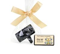 Pack 12 Ambientadores coche personalizados, Incluye envoltorio, Detalles originales, Detalles personalizados, Detalles invitados comunión, Regalantes (Modelo CRUZ AZUL, Pack 12 piezas)