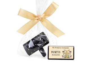 Pack 12 Ambientadores coche personalizados, Incluye envoltorio, Detalles originales, Detalles personalizados, Detalles invitados comunión, Regalantes (Modelo CRUZ ROSA, Pack 12 piezas)