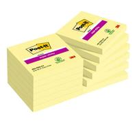 PACK 12 BLOCS 90 HOJAS NOTAS ADHESIVAS 76X76MM SUPER STICKY SIN ENCELOFANADO INDIVIDUAL 654-12SSCY-EU POST-IT 7100290155