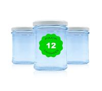 Pack 12 Botes,frascos,tarros,envases de cristal con tapa/cerradura,ideal para almacenaje de comida,conserva,frutas y verduras.Diferentes tamaños y colores. (Blanco, 212ml)