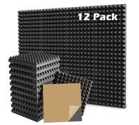 Pack 12 Espuma Acústica, 30 x 30 x 5cm Paneles Acusticos, Auto-Adesivo Insonorizacion Acustica Pared para Estudio, Podcasting, Estudios Grabación, Oficinas