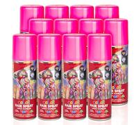 Pack 12 Laca de Pelo Color Fucsia 125ml - Spray Colores para Cabello Rápida coloración, Lavable