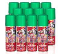 Pack 12 Laca de Pelo Color Verde 125ml - Spray Colores para Cabello Rápida coloración, Lavable