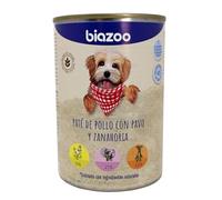 Pack 12 latas Comida húmeda Biozoo 395g - Paté de Pollo con Pavo y Zanahoria
