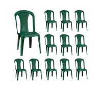 7house Pack 12 Sillas de Exterior Apilables sin Reposabrazos Napoli 42x49x88cm 7house