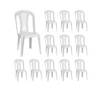 Pack 12 sillas de exterior apilables sin reposabrazos 7house