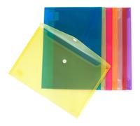 Pack 12 Uds Sobres PP Translúcido Con Cierre Textil Folio Colores Surtidos Ecoplas Grafoplás