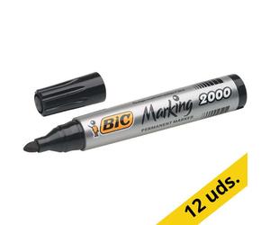 Pack 12x: Bic Marking 2000 rotulador permanente punta redonda negro