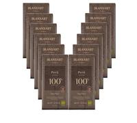 Pack 12x Chocolate Negro Perú 100% Bio 75g | Blanxar | Tabletas de Chocolate Ecológico | Sin Azúcar Añadido | Apto para Veganos