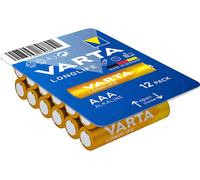 Pack 12x Pilas Alcalinas AAA LongLife LR03 15V - VARTA
