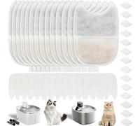 Pack 14 I 42 Pcs Filtros Fuente Gatos 5 Etapas Compatibles con Feelnee-dy 4L YPD-C004 Recambio Filtro Bebedero Mascotas Carbón Activo/Resina Antical Esponjas Bomba Agua Purificación Profunda Sin Fuga