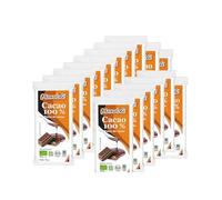 Pack 15x Chocolate Negro 100% Cacao Bio 100g | Tabletas de Chocolate Ecológico | Sin Azúcar | Vegano y Sin Gluten
