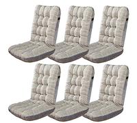 Pack 2/4/6 Cojines para Silla con Respaldo ,Cojín de Silla Oficina ,Cojines para Silla de Terraza Acolchados,para Gaming,Mecedora,Terraza,Ruedas,Exterior Jardin ( Color : W , Size : 33x42x45cm6pcs )