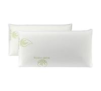 Pack 2 Almohadas Viscoelásticas Copos Aloe Vera Adaptabilidad Media Altura 15 cm Transpirable Antibacteriana Gran Ergonomía Tejido Suave Funda Interior Poliéster Descanso Óptimo y Cómodo - 90 cm