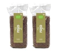 Pack 2 Arroz Rojo Djavakika EcoBasics Bio 500 g, arroz ecológico de sabor anuezado y terroso, ideal para ensaladas y pilafs, 1 kg total, grano integral aromático